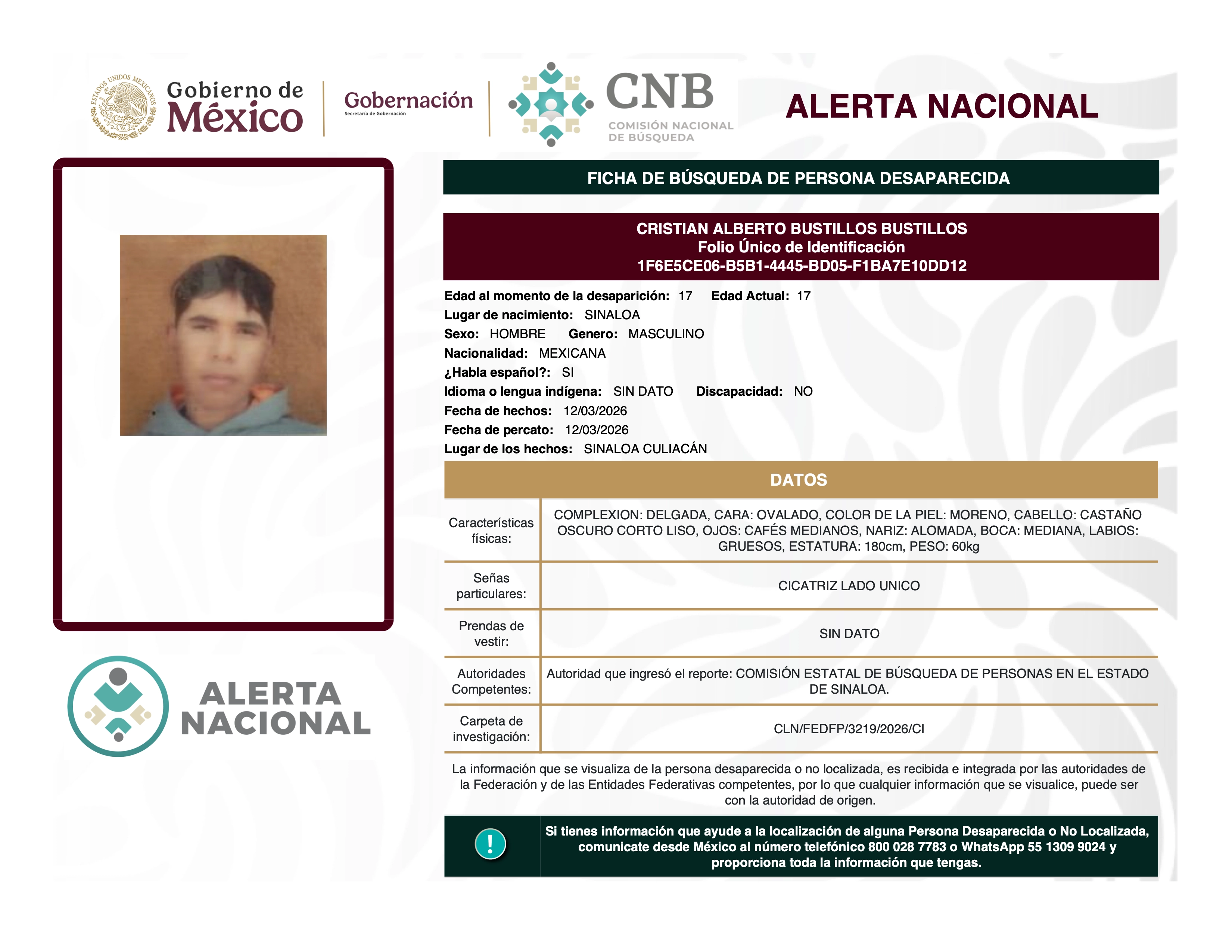 CRISTIAN ALBERTO BUSTILLOS BUSTILLOS